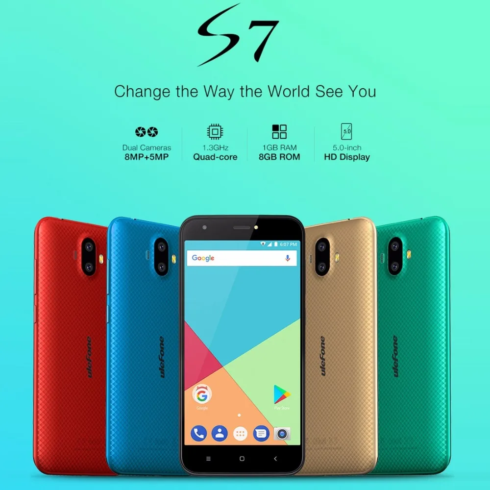 Оригинальный Ulefone S7 две задние камеры Мобильный телефон Android 7 0 MTK6580A