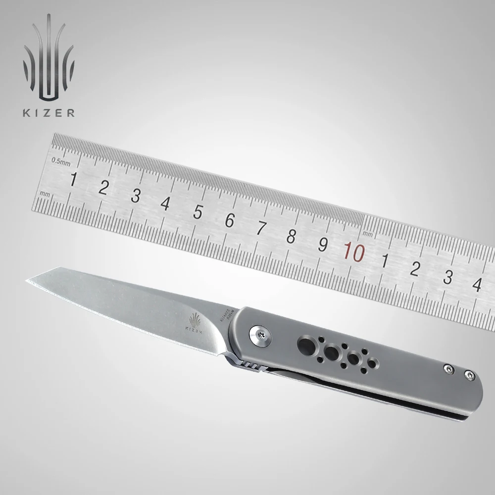 

Kizer Folding Knife Ki3499/Ki3499S Feist High Quality Titanium Handle with S35VN Steel Blade Outdoor Survival Knife