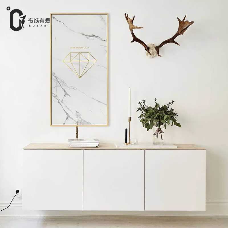 Картины на черно-белом холсте с мраморным рисунком Make you dream для гостиной в