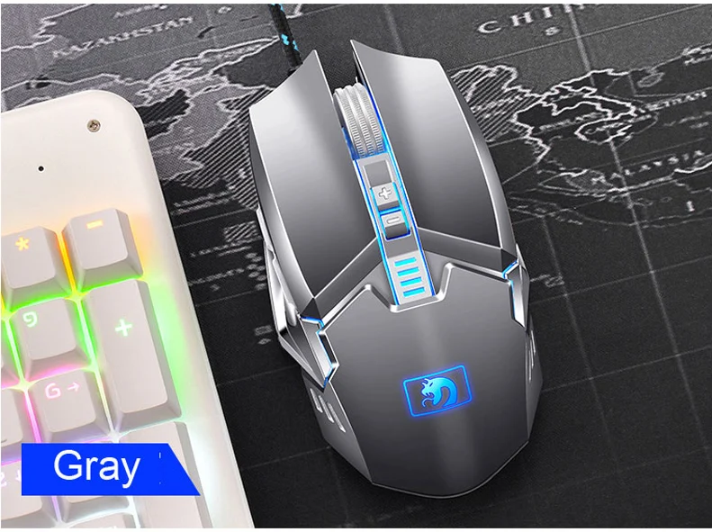 Darshion S10 игровая мышь 2400 dpi 7 кнопок светодиодный USB Оптическая Проводная металлическая мышь с подсветкой профессиональная Макросъемка для настольного ноутбука