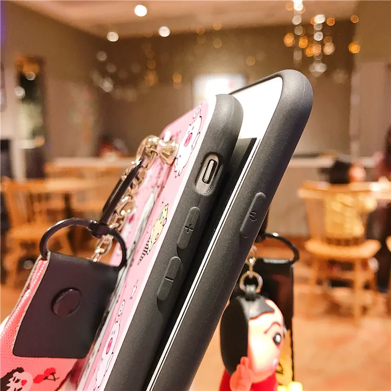 Для iPhone 11 pro 6 7 8 Plus X Maruko чехол для телефона plus XR XS MAX Crayon Shin-chan rope doll Мягкий