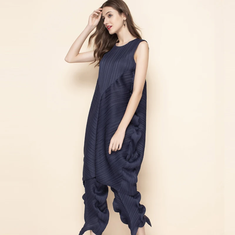 Changpleat 2019 новые летние женские платья miяк плиссированные модные дизайнерские без