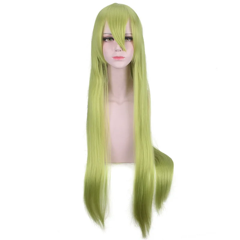 Fate/Grand Order Cosplay Lancer Enkidu 100 см Зеленые Длинные Синтетические волосы парики для