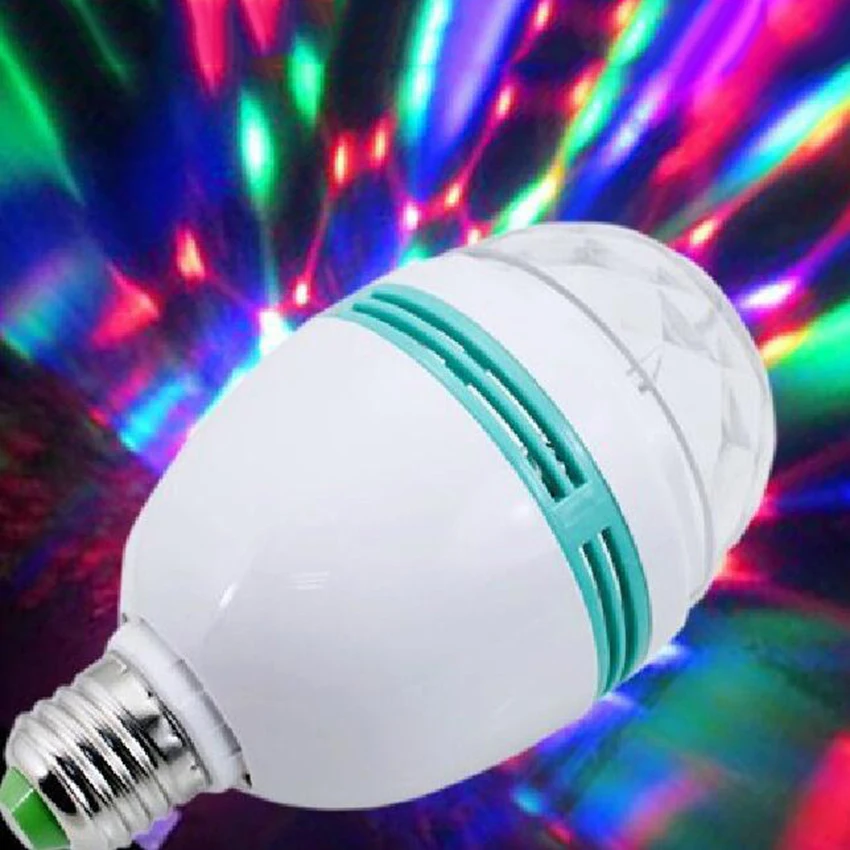 E27 3 Вт светодиодный сценический светильник Авто вращающийся RGB проектор хрустальный магический шар лазерный сценический светильник вечерние диско-шар клуб DJ светильник s