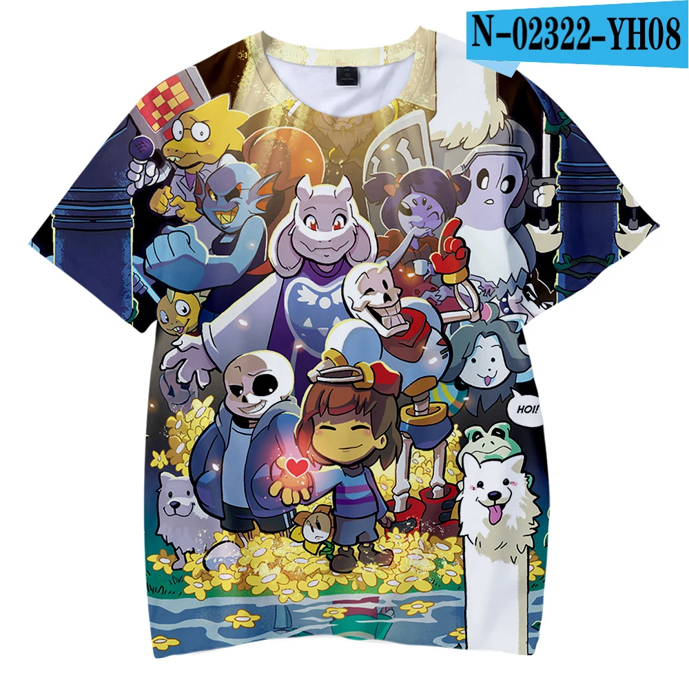 Undertale/Модная Детская футболка с 3D рисунком Уличная Повседневная футболка с короткими рукавами для мальчиков, коллекция года - Цвет: N02322
