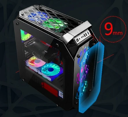 С закаленным стеклом водяного охлаждения Янтарный держатель монитора i7 8GB 120 GB/1 T