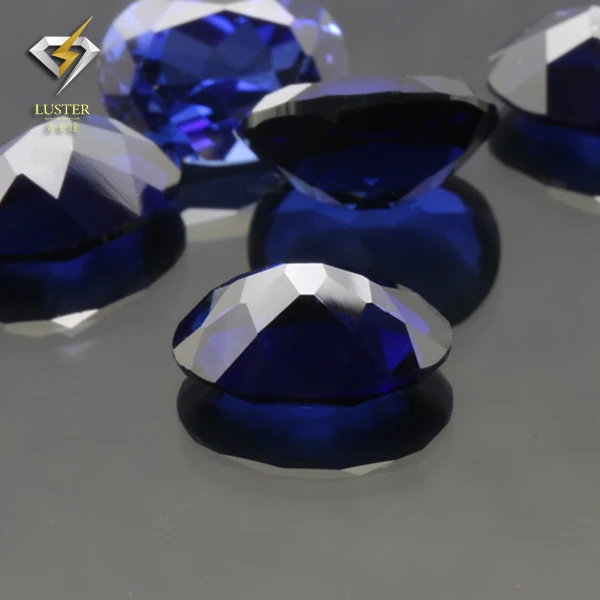 1 шт каждого размера синтетический овальный вырез 34 # синий корунд камень для DIY