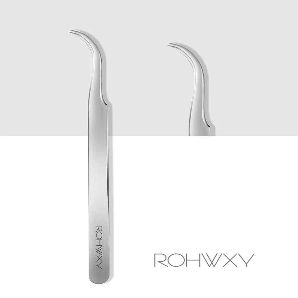Silver Elbow ROHWXY изогнутый Прямой пинцет черный Пинцет для наращивания ресниц украшение для ногтей Пикер мертвой кожи средство для снятия маникюра косметические средства для ногтей инструмент - Цвет: Silver Elbow