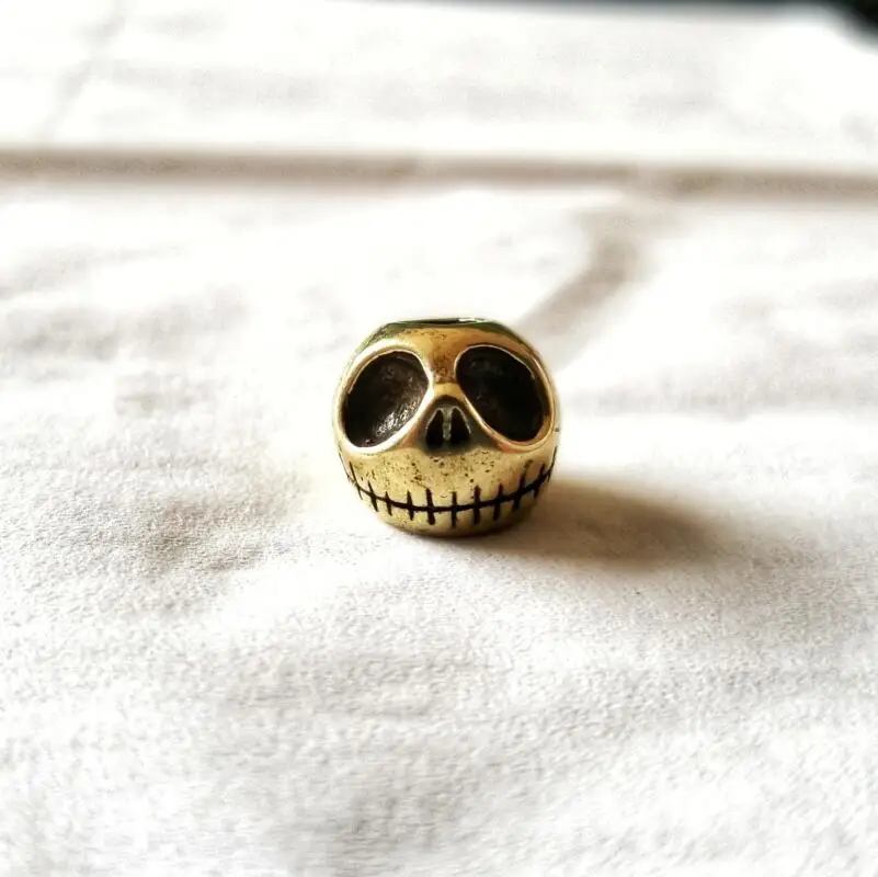 EDC бусины для ножей из чистой меди в виде тыквы латунные черепа на Хэллоуин