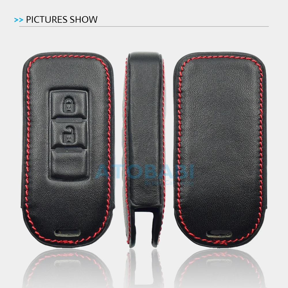 2BTN кожаный чехол для ключей автомобиля для Mitsubishi Outlander, Lancer 10 Pajero Sport L200 ASX RVR дистанционный чехол для ключа Обложка сумка для ключей