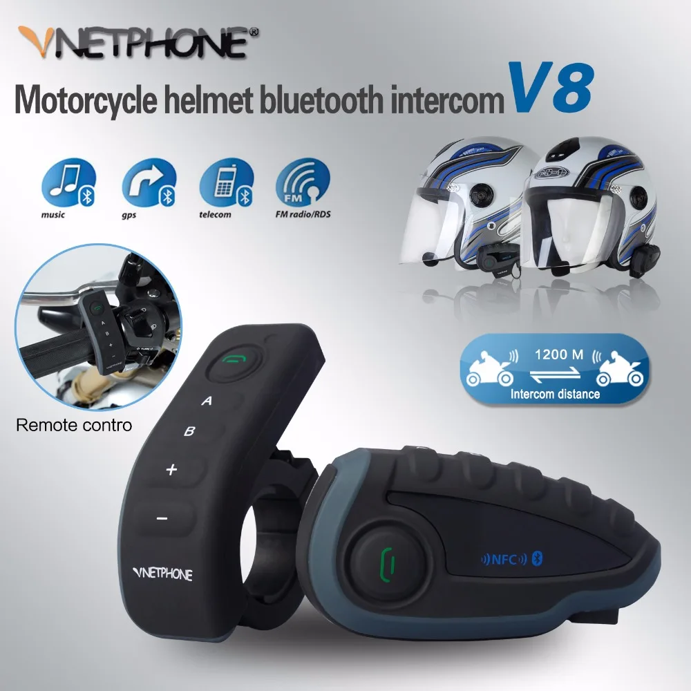 Многоязычная V8 1200 м мотоцикл BT Bluetooth Шлем Интерком домофонных гарнитура с