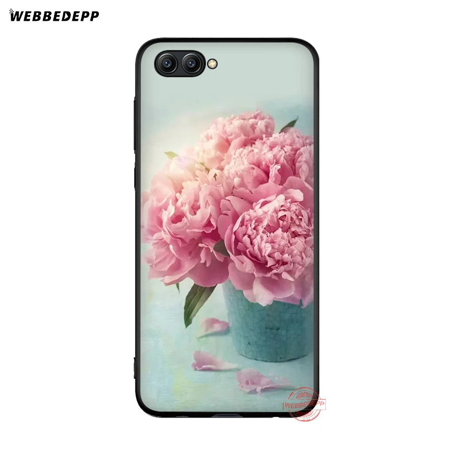 WEBBEDEPP розового цвета с принтом в виде пионов на вазе мягкая чехол для Honor 20 10 9 9X 8 Lite