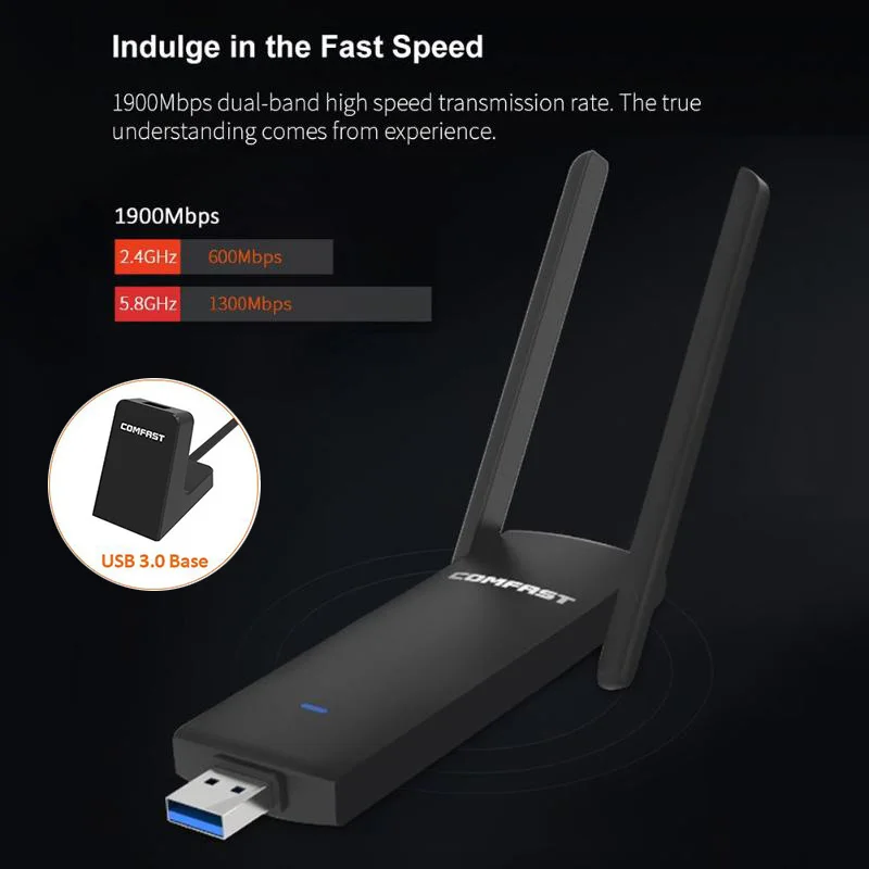 COMFAST 1900 Мбит/с 2 4 ГГц и 5 8 USB Wi Fi адаптер двухдиапазонный Wifi донгл сетевой с