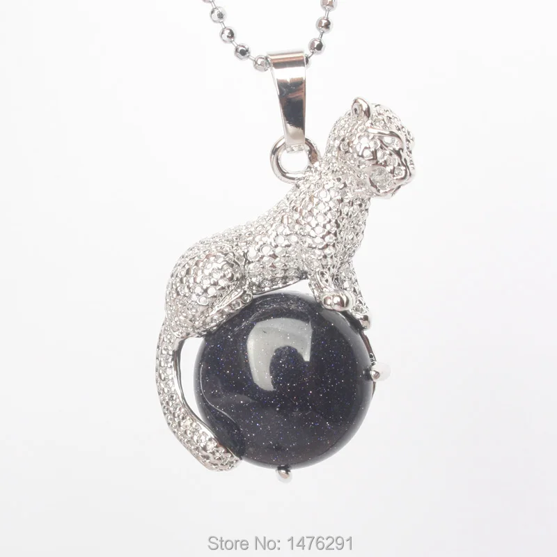 2018 New Arrival Natural Aventurine Stone Copper Animal Leopard Pendants Charm Jewelry 1PCS | Украшения и аксессуары