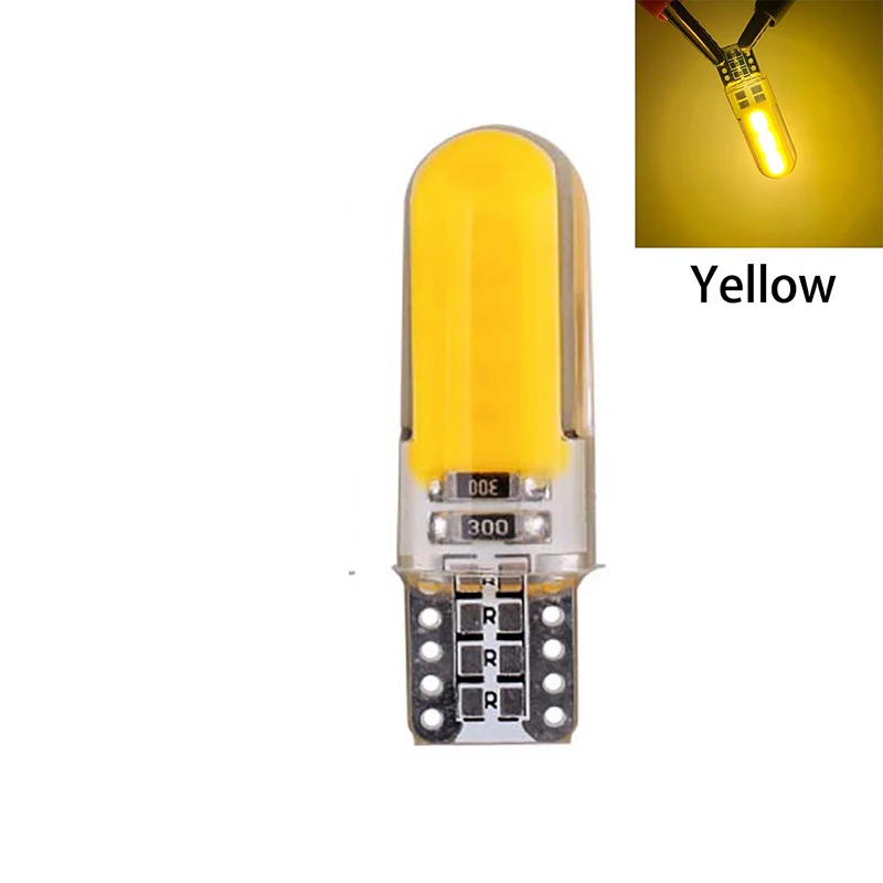 yellow 6 шт T10 W5W светодиодный интерьер автомобиля светильник COB габаритная лампа 12V 168 194 501 клиновидные боковые парковочная лампа canbus Авто для lada автомобиль стиль - Испускаемый цвет: yellow