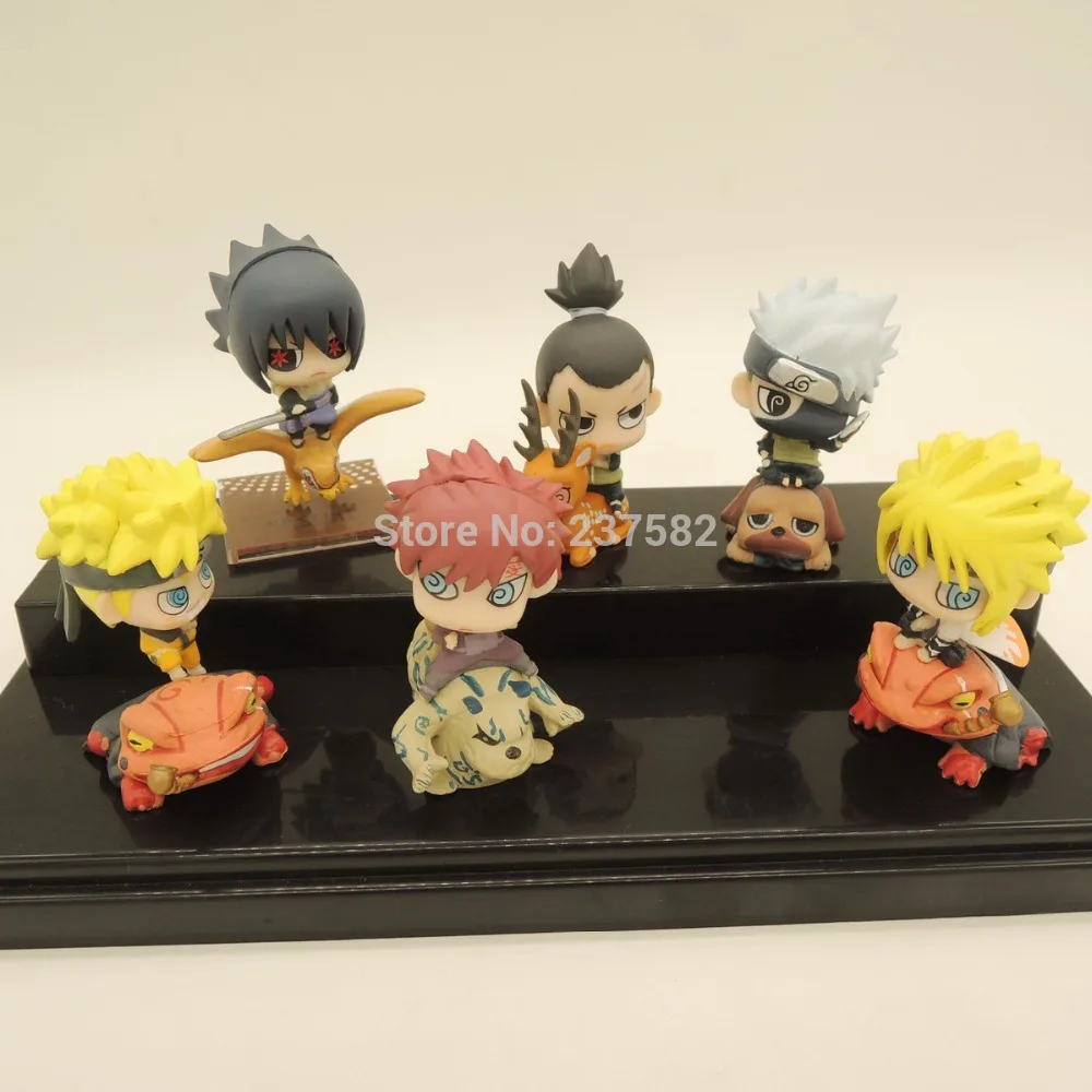 New 6pcs/set 6.5cm PVC japanese anime doll naruto figures Hatake Kakashi+Uzumaki Naruto+Sabaku no Gaara Naruto Action Figure Toy | Игрушки и