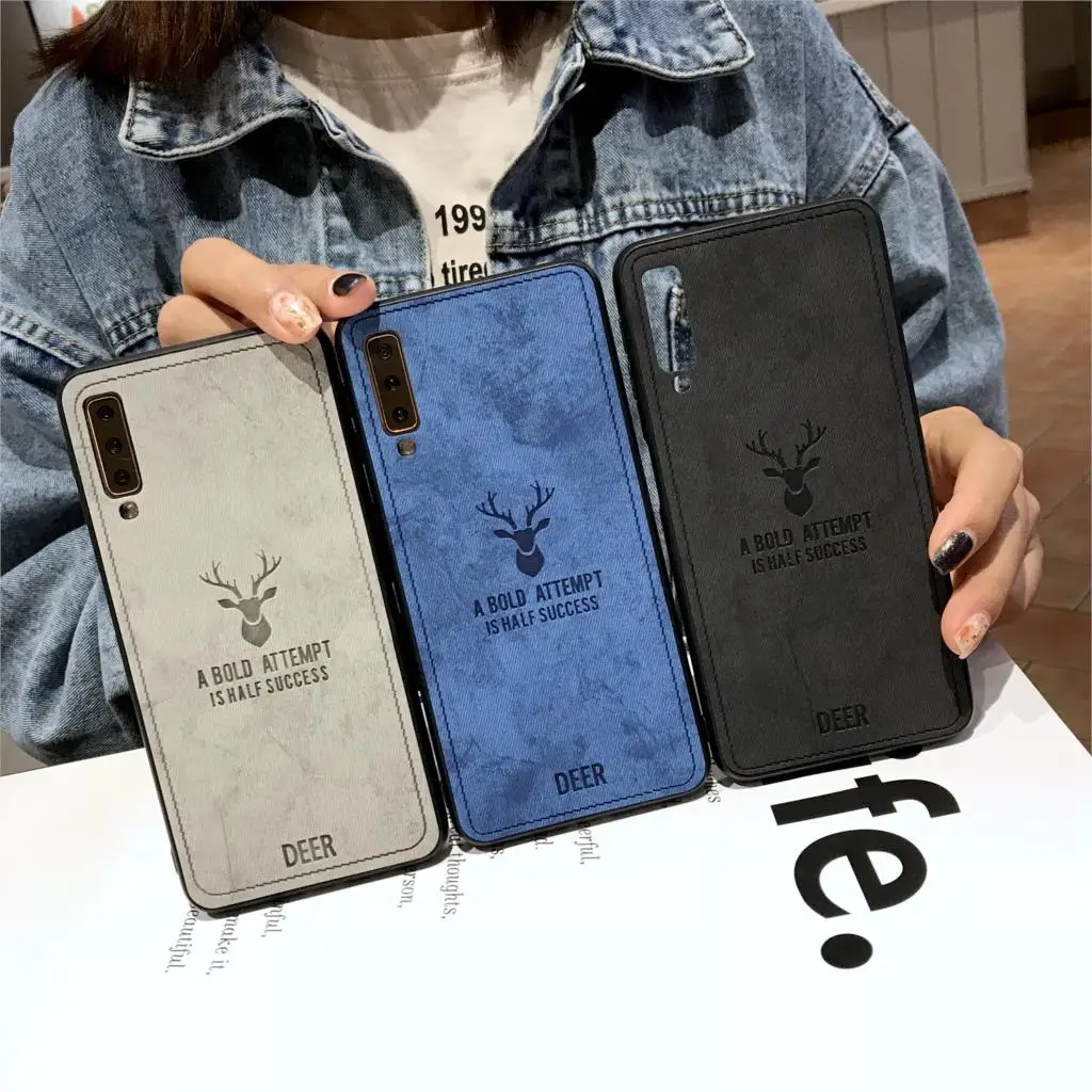 Роскошный тканевый чехол с оленем для OPPO A83 A79 A77 A73 A59 A7 A5 A3 F17 Pro R15 R11S R9 Plus кожаный +