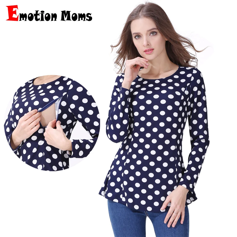 Emotion Moms Long Sleeve Maternity Clothes Nursing Tops Breastfeeding Clothing For Pregnant Women Nursing Shirts Maternity Tops