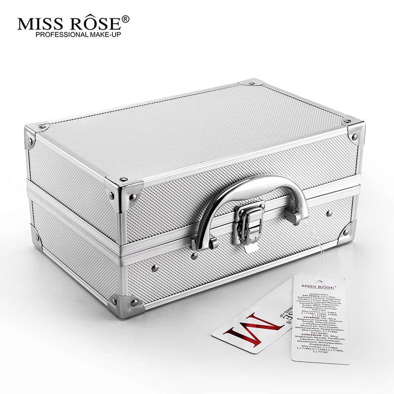 Miss Rose цвет макияж костюмы художника Профессиональный 3 слоя серебра алюминиевая коробка с кисточкой зеркало Многофункциональный косметический инструмент