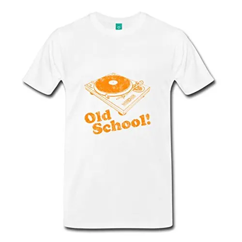 Кнопка Вниз Рубашки О-Образным Вырезом Мужские Проигрыватель Старой Школы С