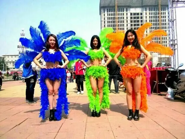 Красные синие розовые сценические искусственные перья танцевальные аксессуары