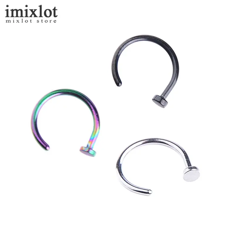 10 шт ноздри из нержавеющей носа кольца в нос клип на кольцо поддельные пирсинг