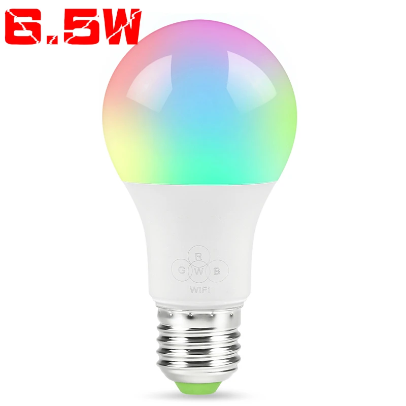 6.5W Умный дом E27 с регулируемой яркостью RGBW светодиодный светильник wifi лампочка умное освещение Bluetooth лампа изменение цвета для Amazon Alexa Google Home - Комплект: 6.5W