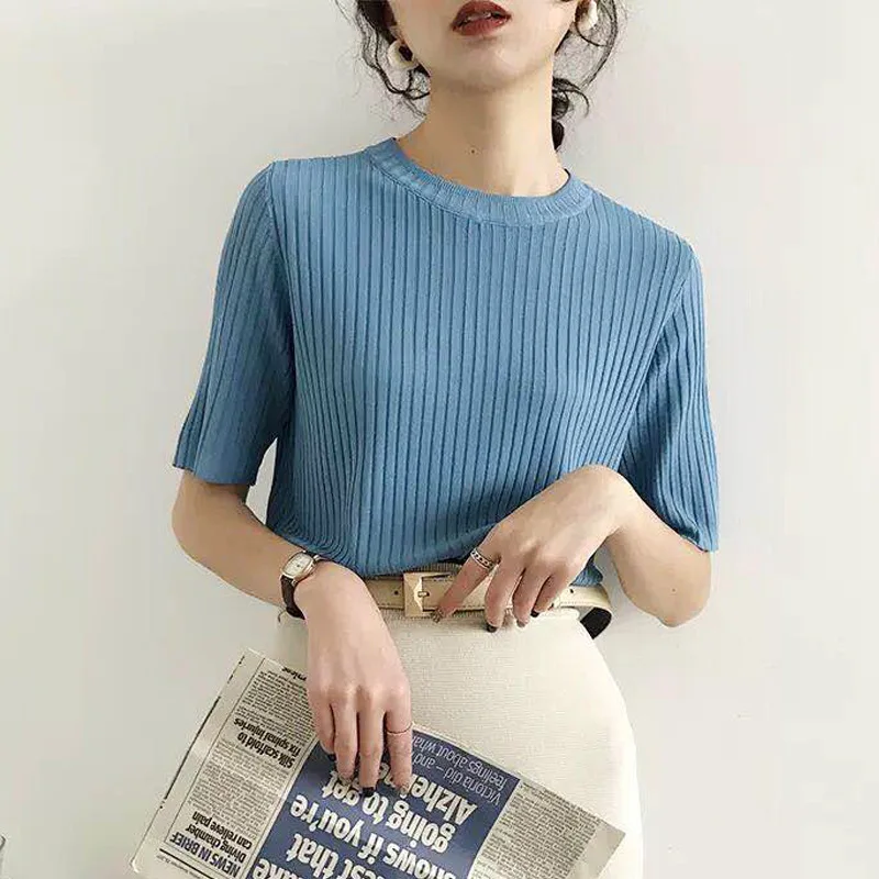 2020 женские рубашки летние тонкие футболки трикотажные летняя женская одежда |