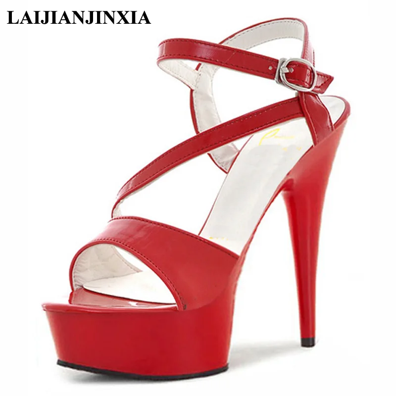 

LAIJIANJINXIA Women Night Club Summer Sexy Thin High Sandals 15cm High-Heeled Pole Dancing Shoes Platforms Party Dance Shoes