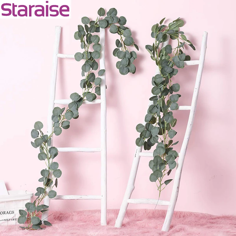 Staraise 2 м искусственные листья эвкалипта гирлянда искусственный шелк лоза зелень