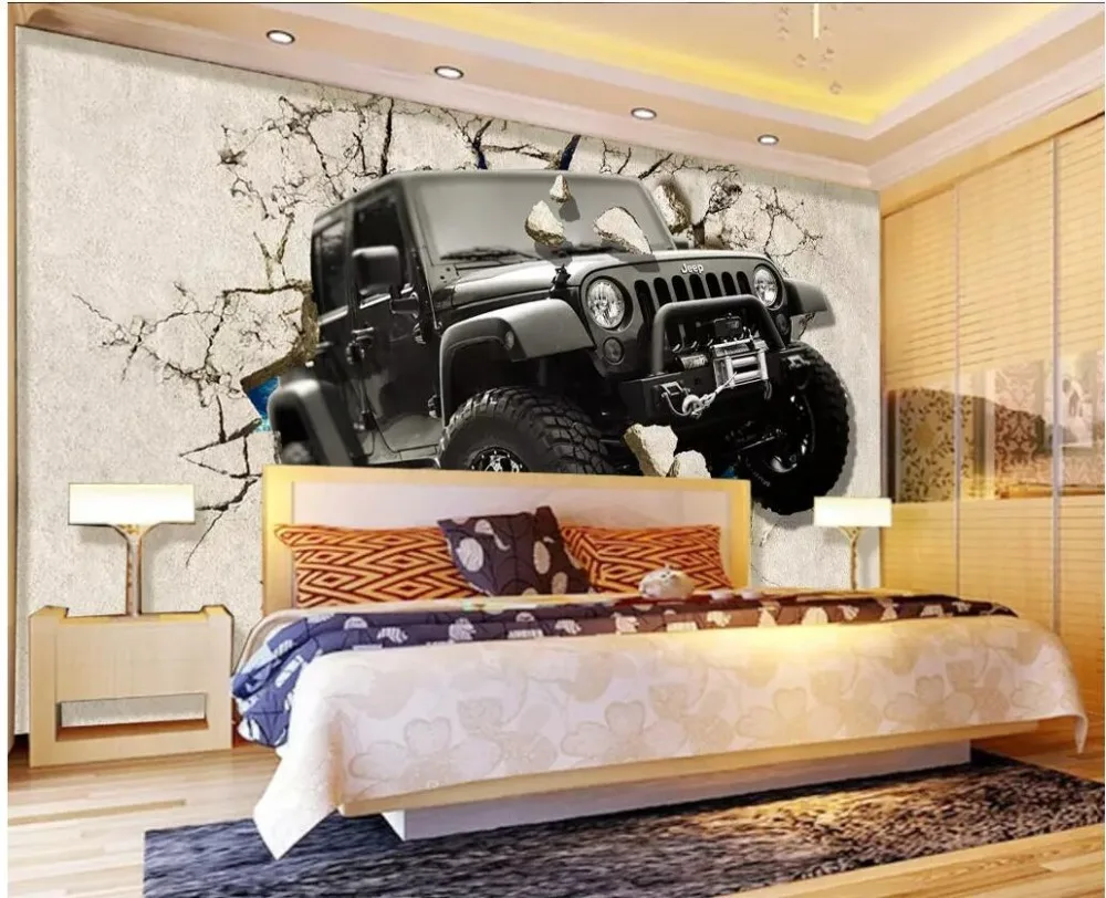 3d фотообои на заказ Настенные обои с изображением разбивания стены из дороги