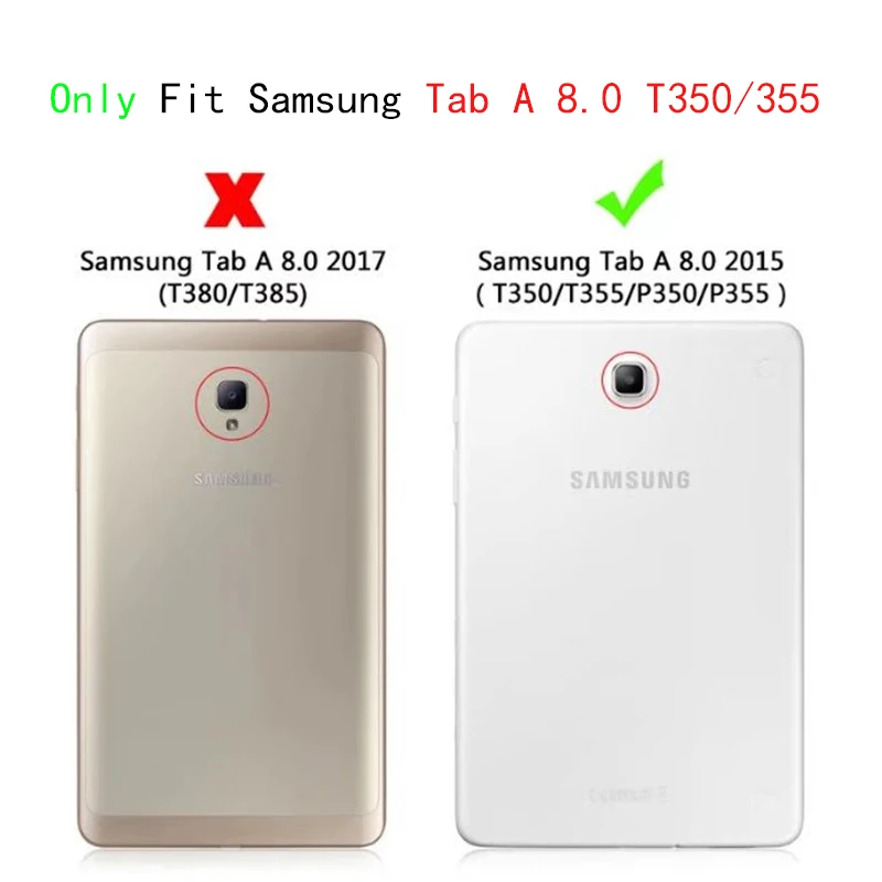 Чехол для Galaxy Tab A 8 0 дюйма флип-чехол из искусственной кожи с мультяшным