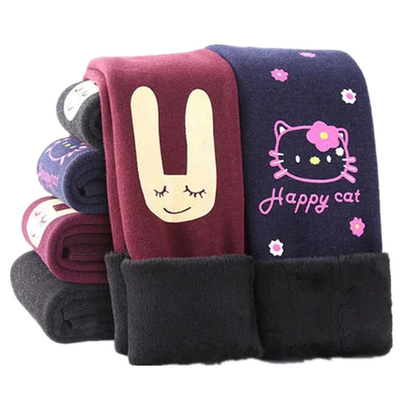 Осень зима 2020 леггинсы для девочек утепленные флисовые обтягивающие штаны детей