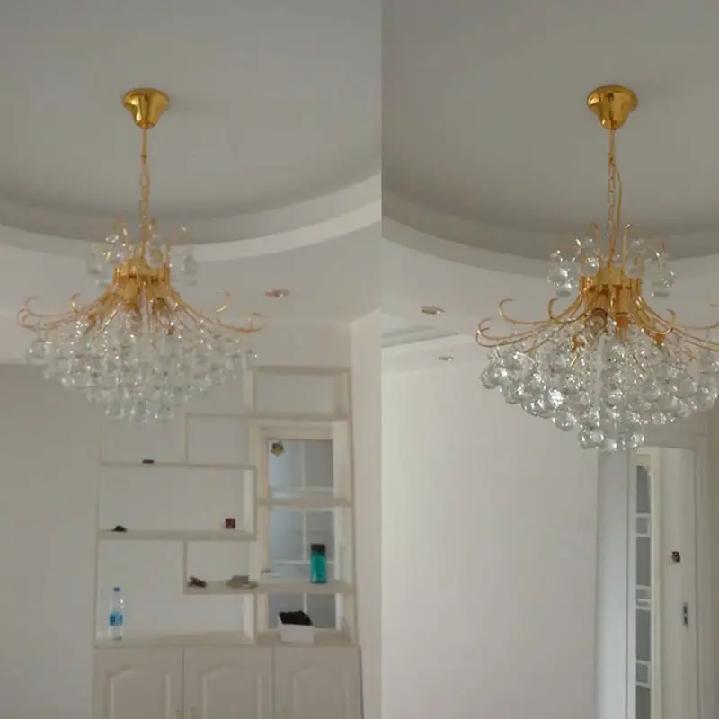 Потолочная подвеска, Современная хрустальная люстра K9 led avize lustre модно, золотая, Серебряная Люстра, освещение, Прямая поставка