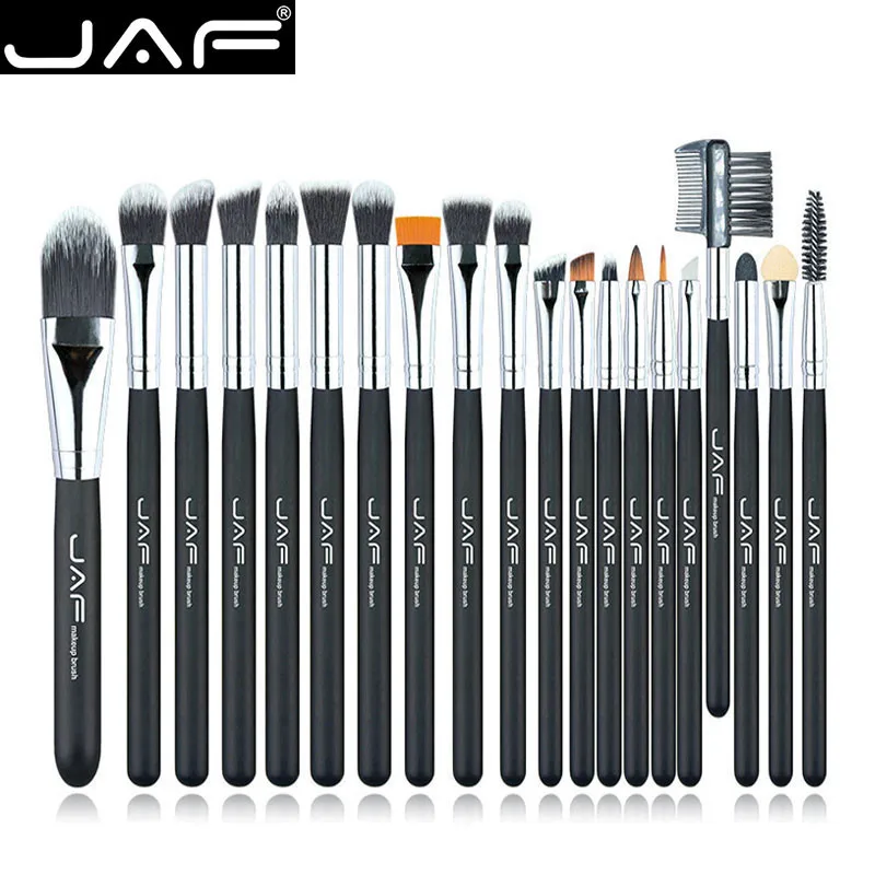 Бренд JAF 20pcs профессиональная черная кисточка для макияжа Наборы основа тени для век кисти набор инструменты для макияжа глаз Мягкие синтетические волосы