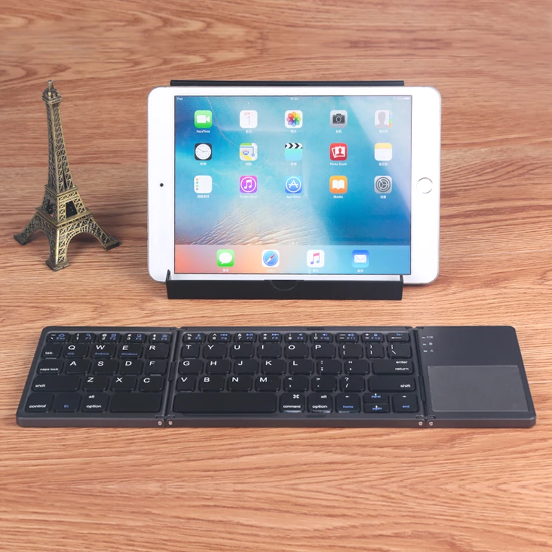 Карманная Складная мини клавиатура металлическая Беспроводная Bluetooth для Apple tablet