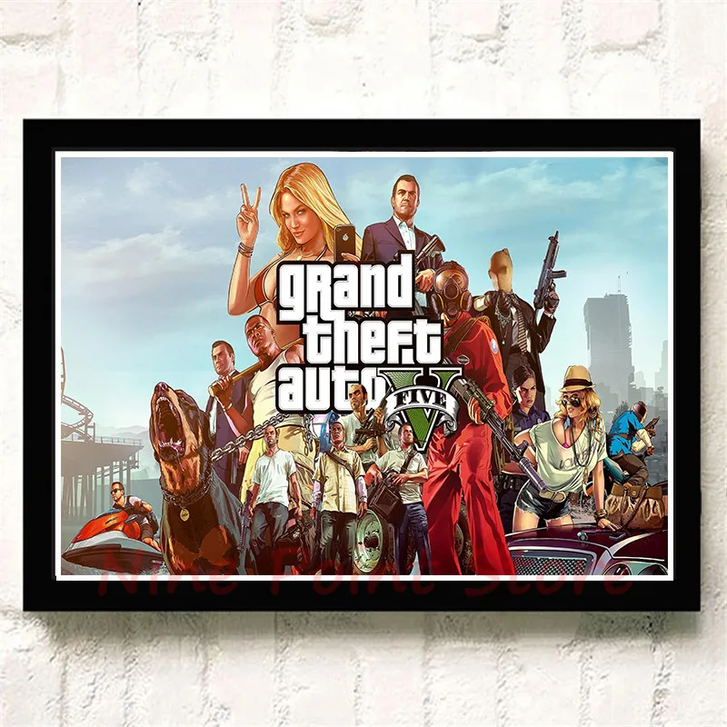 GTA Grand Theft Auto San Andreas бумага с покрытием Плакат Бар Кафе гостиная столовая стены бескаркасные
