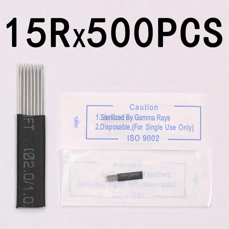 

Иглы для татуировок 15m1 двухрядные, черные, 500 шт.