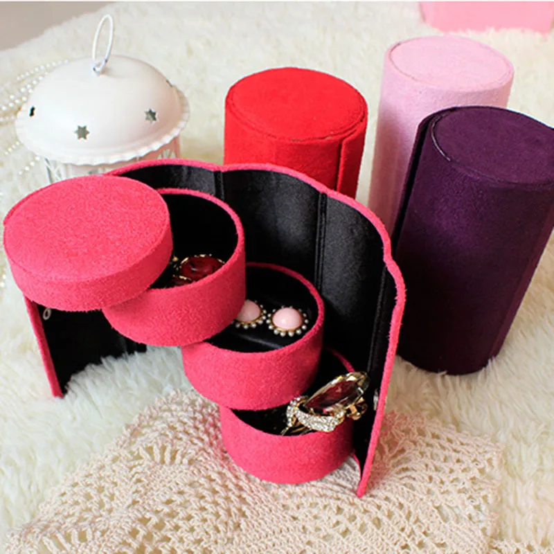 Новая мода 3 Слои замши портативный макияж коробка для хранения организатор