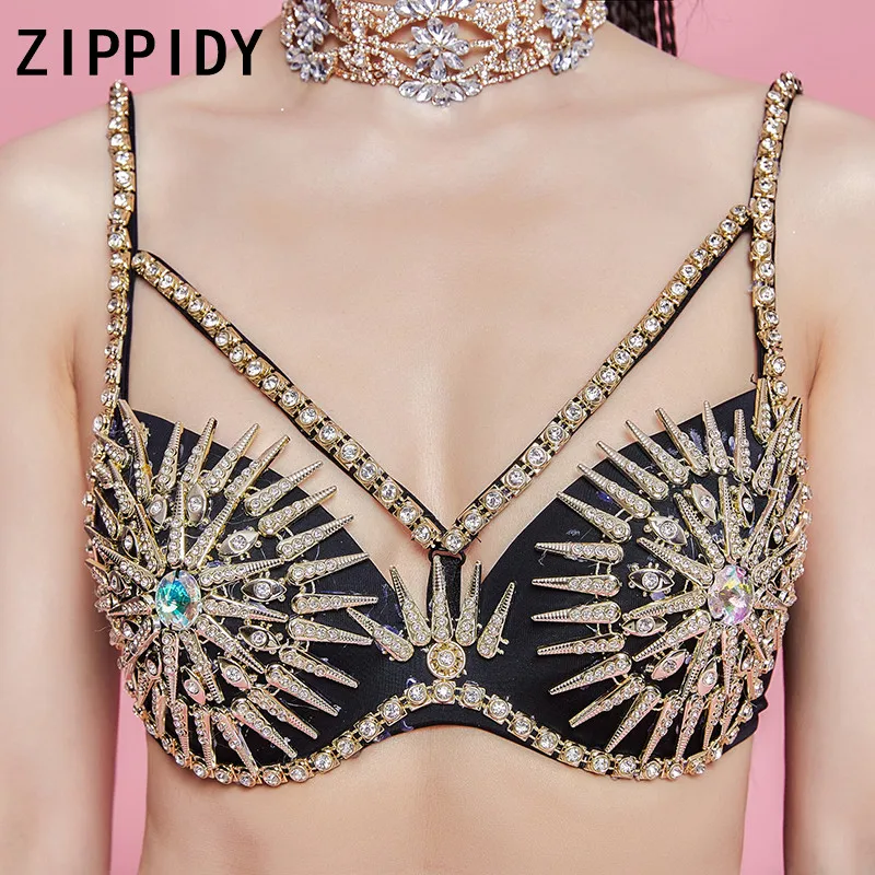 Блестящий бюстгальтер со стразами короткий черный длинный жакет с бахромой