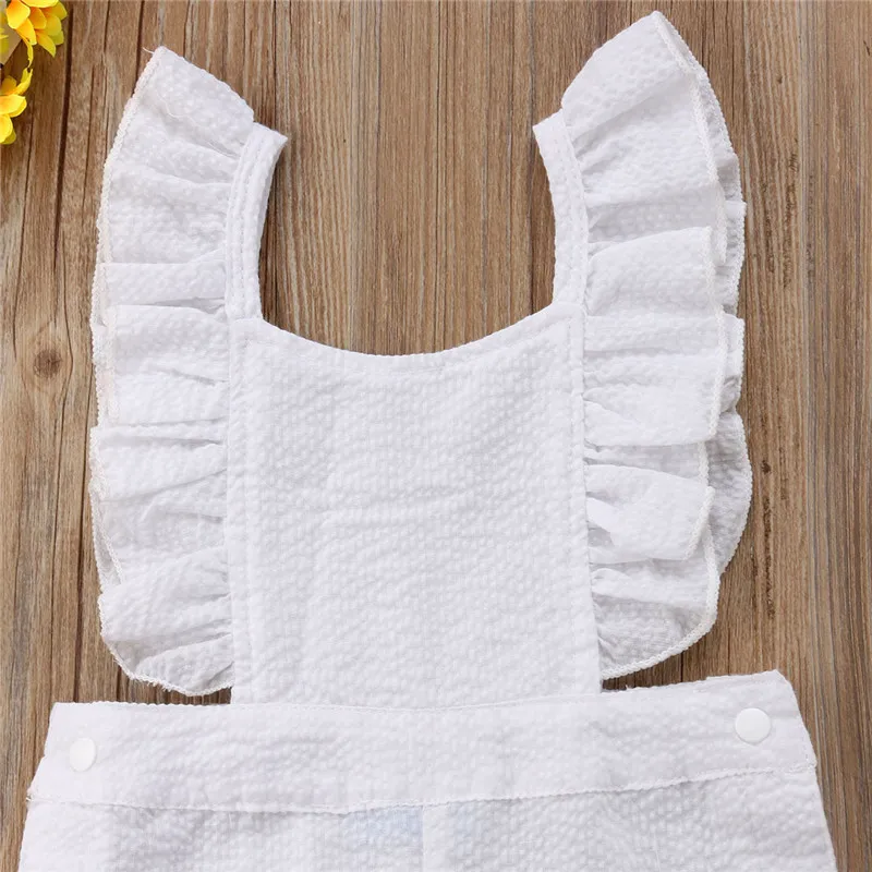 Детский хлопковый комбинезон без рукавов с оборками и открытой спиной | Мать