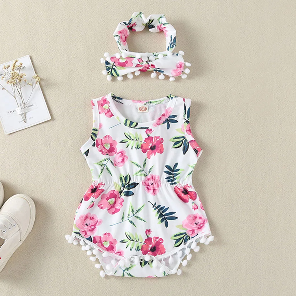 Детские боди с кисточками из 2 предметов летняя одежда для новорожденных девочек