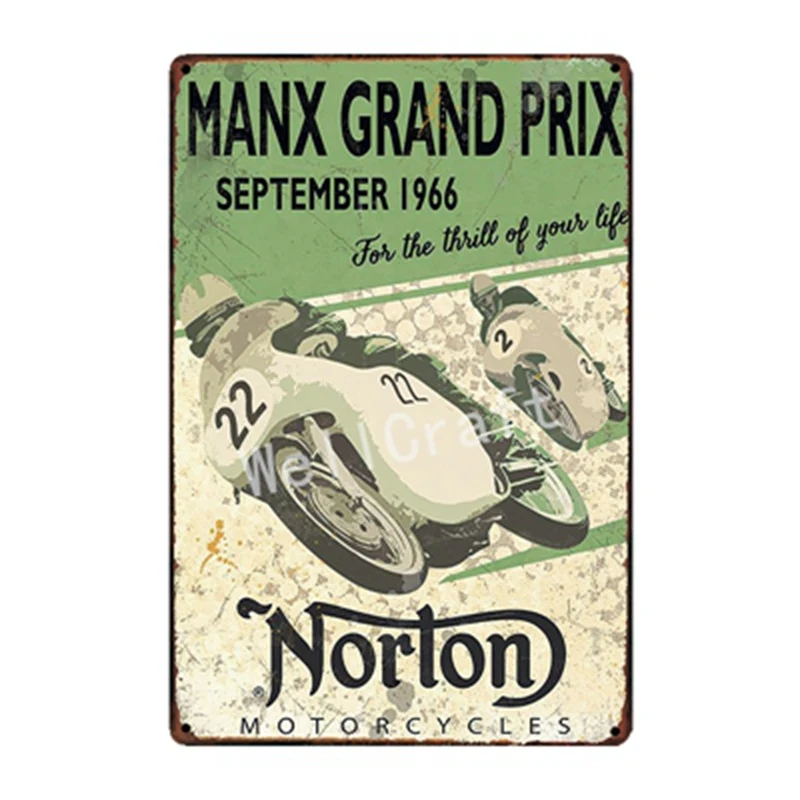 [WellCraft] Norton BSA металлические вывески настенный плакат доска мотор Фреска картина старинный Бар Паб Декор FG-211 - Цвет: SA 1821
