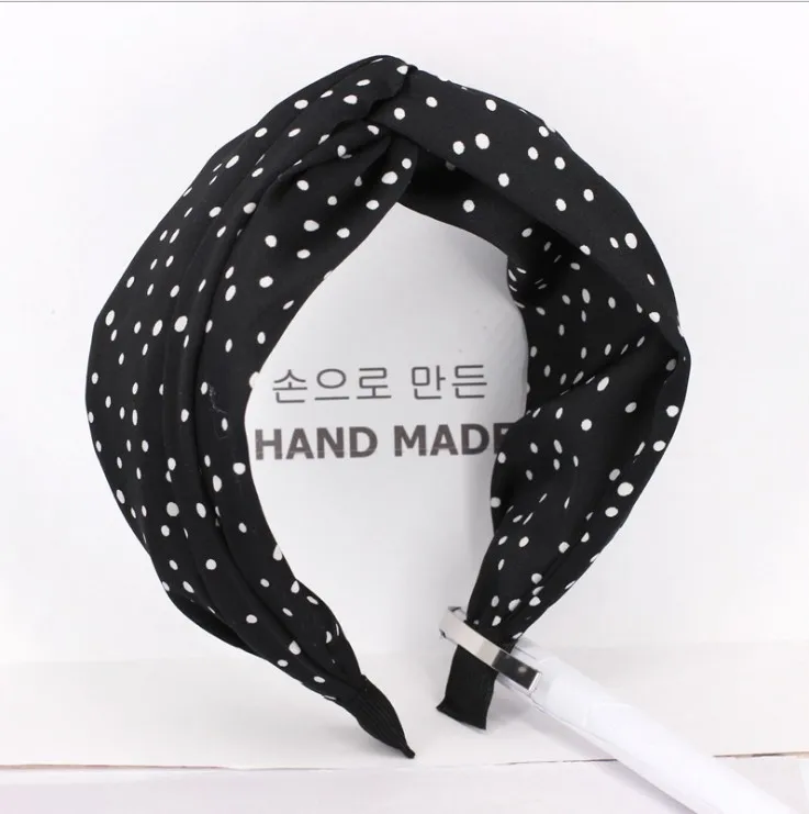 Винтажный головной убор Hairband Corss Knot женские аксессуары для волос высококачественные широкие боковые обручи для волос головная повязка для взрослых - Цвет: black hairband