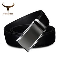 cowather 2021 newest cow genuine leather belts for men high quality male luxury brand jeans automatic ratchet buckle 110 130cm