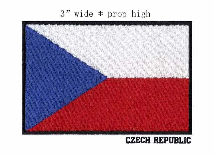 Czech Republic 42B 1 шт., ширина 7,62 см, флаг страны, нашивки, нашивки, вышитые, США, Великобритания, Франция, Египет, флаг, тактические, военные, железные нашивки, армейская аппликация - Цвет: Czech Republic 42B