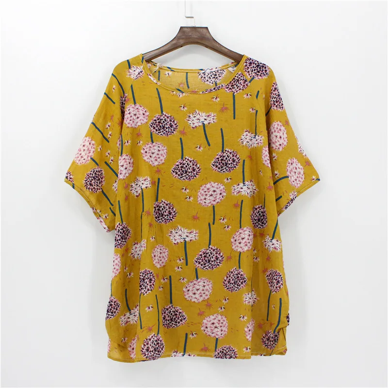 YANMUXI плюс размер женские Топы повседневные с коротким рукавом Свободная блузка