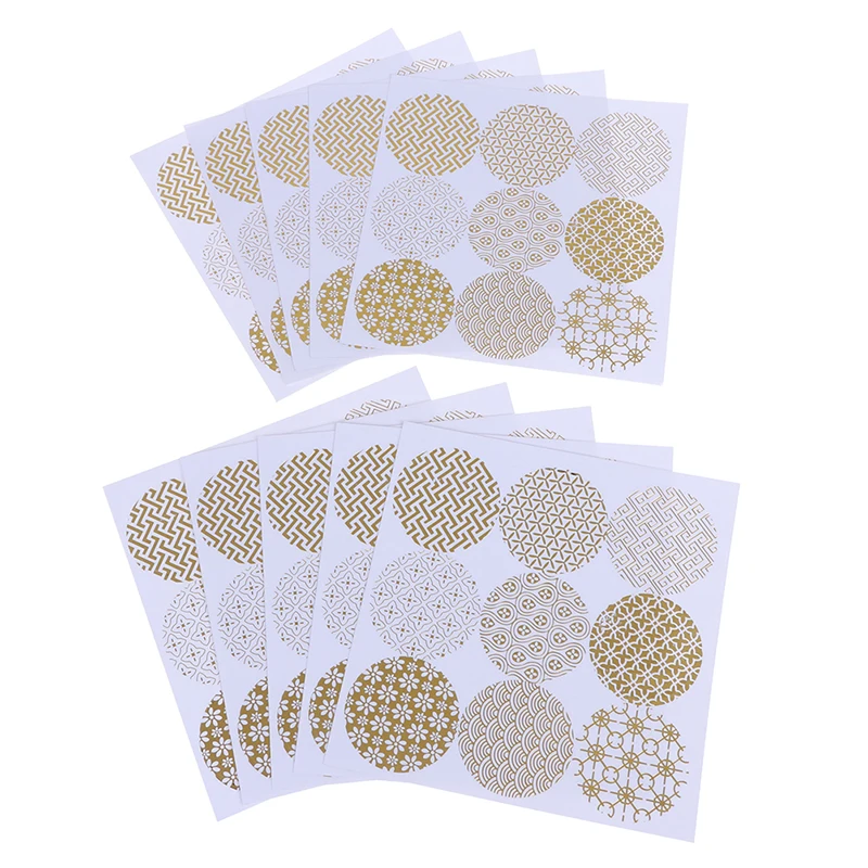 Спасибо наклейки круглая Горячая фольга Золотое уплотнение 90 шт. серия