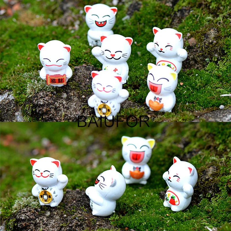 BAIUFOR животные миниатюры ПВХ Мини lucky Cat украшения террариумы животные Сказочный Сад, миниатюра суккуленты мини Ландшафтный Декор
