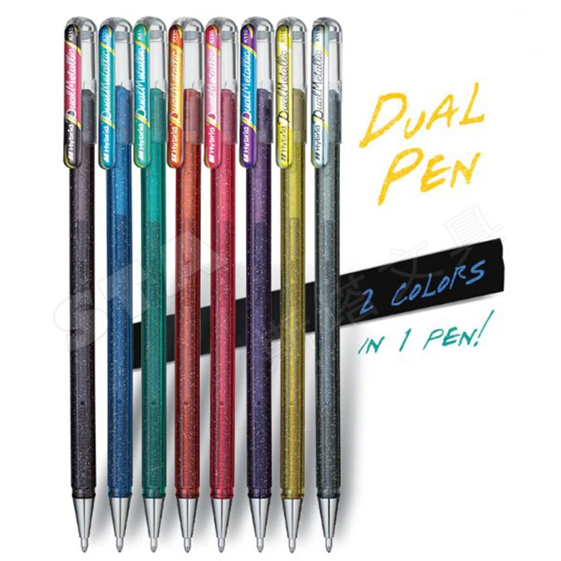 2019 Japan 5 Pieces Pentel K110 flash 2 colors in one pen high light greeting card color Office & School Supplies|color pen|office school suppliespen